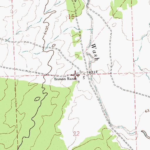 Topographic Map of Bosson Ranch, NM