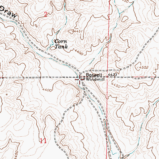 Topographic Map of Boswell Windmill, NM
