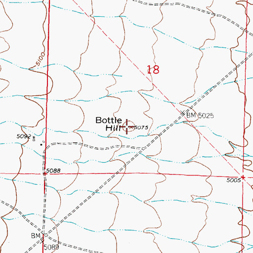 Topographic Map of Bottle Hill, NM