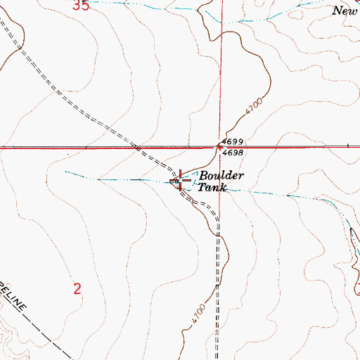 Topographic Map of Boulder Tank, NM