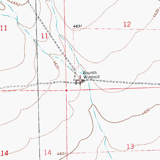 Topographic Map of Bounds Windmill, NM