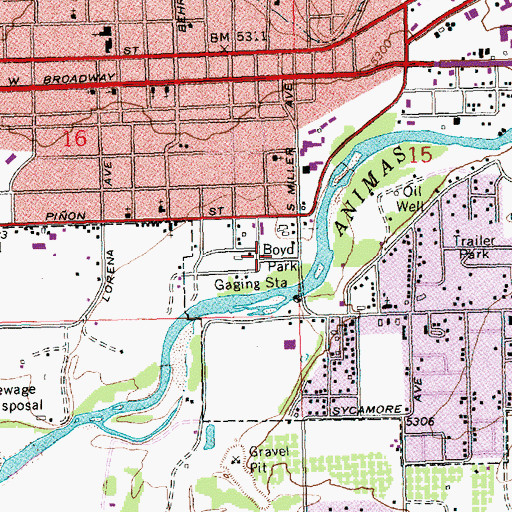 Topographic Map of Boyd Park, NM