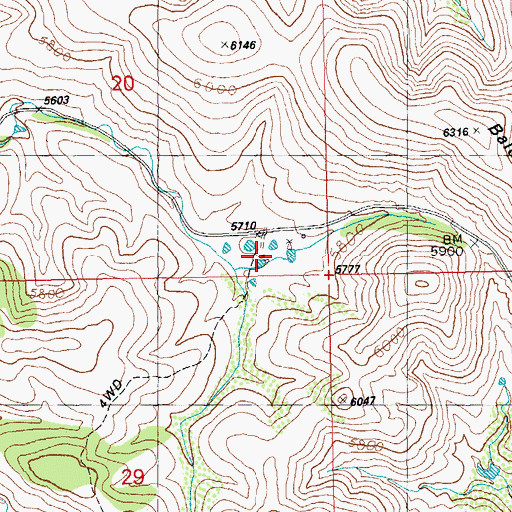 Topographic Map of Bradberry Ranch, NM