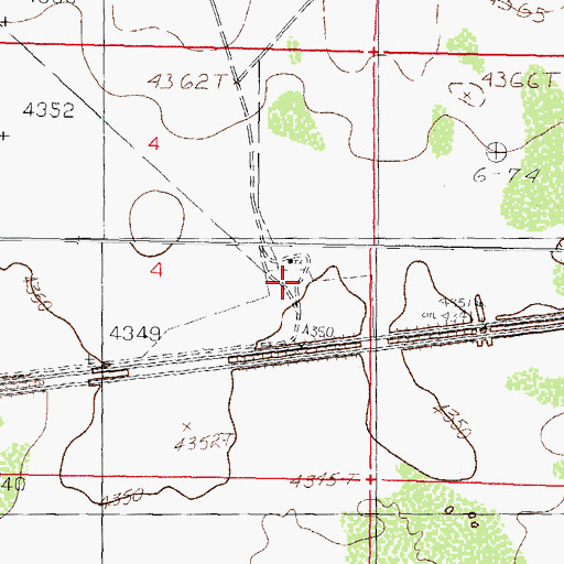 Topographic Map of Brass Ranch, NM