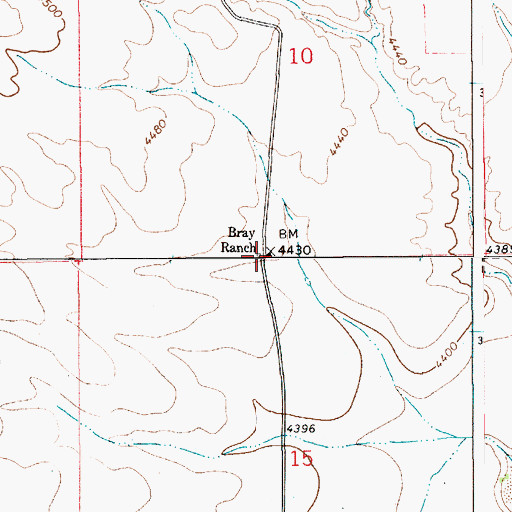 Topographic Map of Bray Ranch, NM