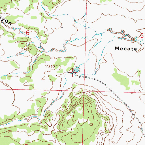 Topographic Map of Brazo Canyon, NM