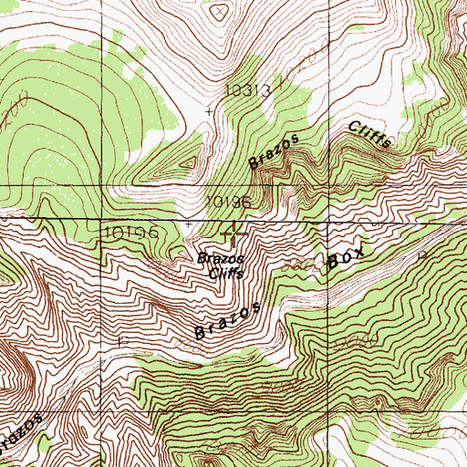 Topographic Map of Brazos Cliffs, NM