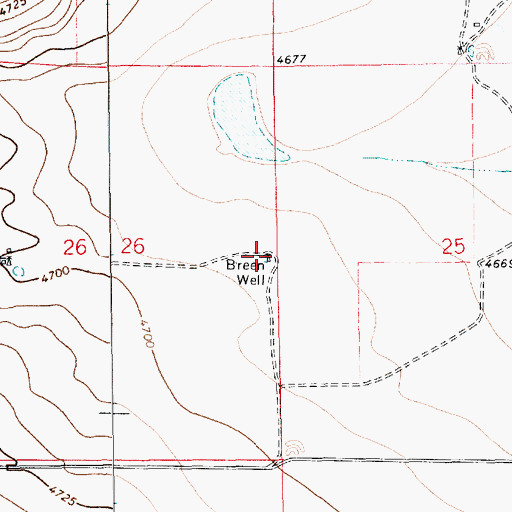 Topographic Map of Breen Well, NM