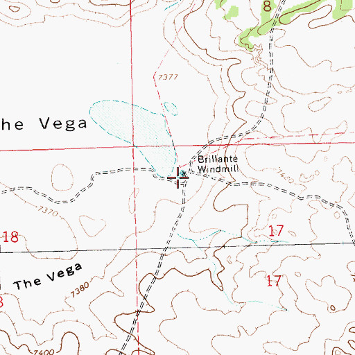Topographic Map of Brillante Windmill, NM