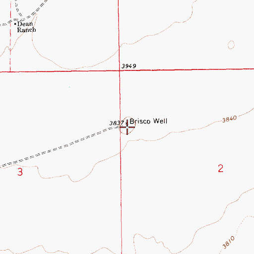 Topographic Map of Brisco Well, NM