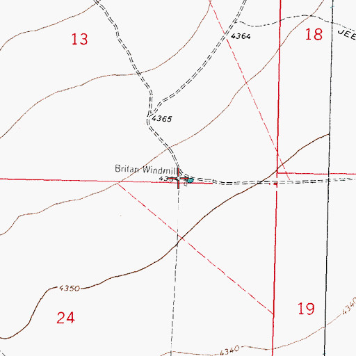 Topographic Map of Britan Windmill, NM