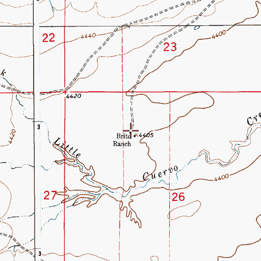 Topographic Map of Brito Ranch, NM