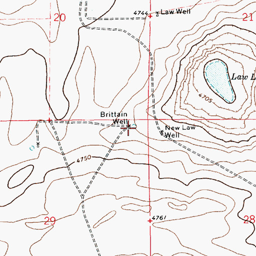 Topographic Map of Brittain Well, NM