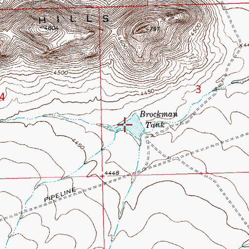 Topographic Map of Brockman Tank, NM