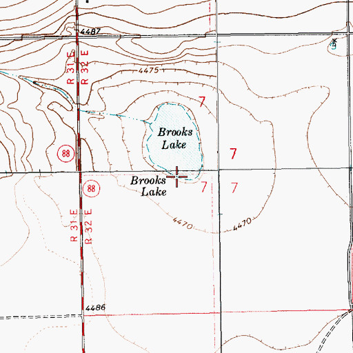 Topographic Map of Brooks Lake, NM