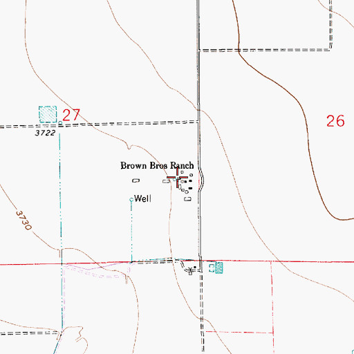 Topographic Map of Brown Brothers Ranch, NM