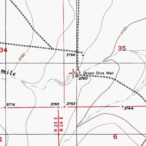 Topographic Map of Brown Brothers Well, NM