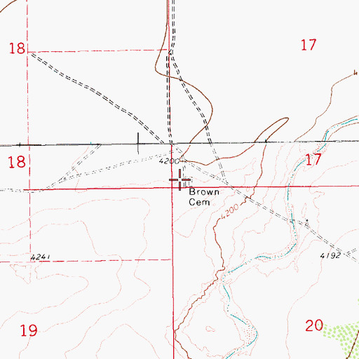 Topographic Map of Brown Cemetery, NM