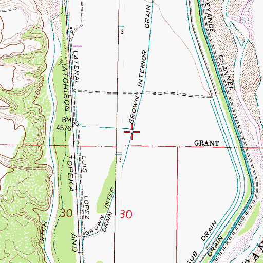 Topographic Map of Brown Interior Drain, NM