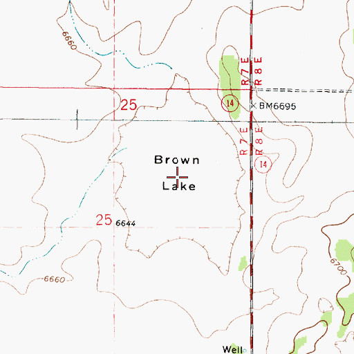 Topographic Map of Brown Lake, NM