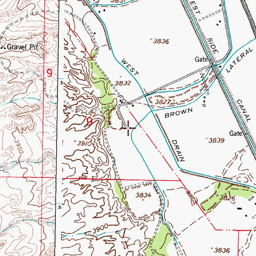 Topographic Map of Brown Lateral, NM