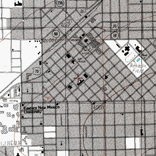 Topographic Map of Brown School, NM