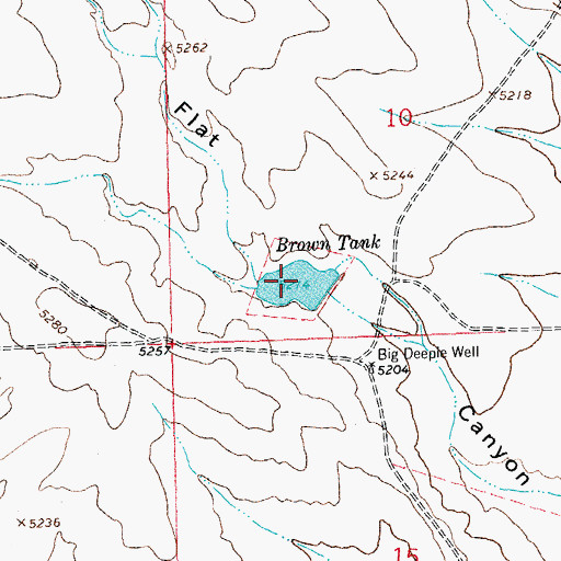 Topographic Map of Brown Tank, NM