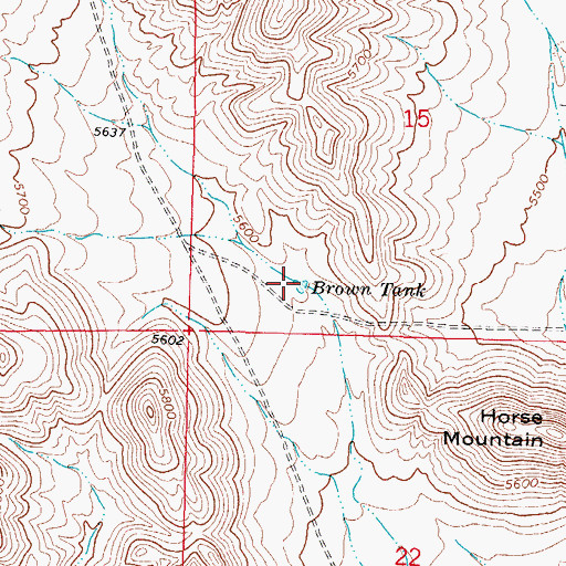 Topographic Map of Brown Tank, NM