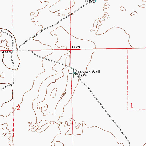 Topographic Map of Brown Well, NM