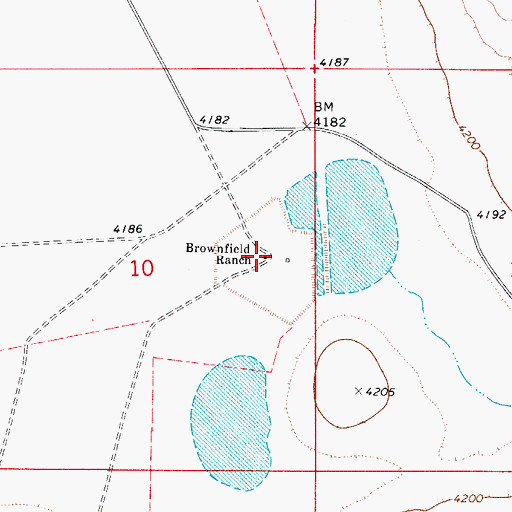 Topographic Map of Brownfield Ranch, NM