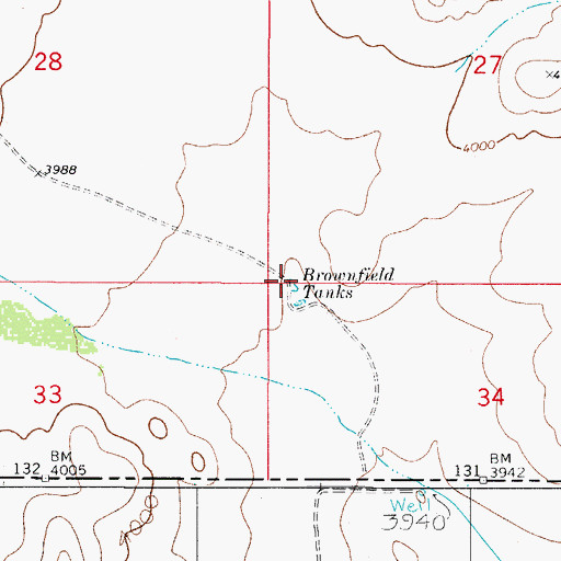 Topographic Map of Brownfield Tanks, NM