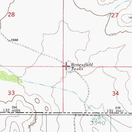 Topographic Map of Brownfield Tanks, NM