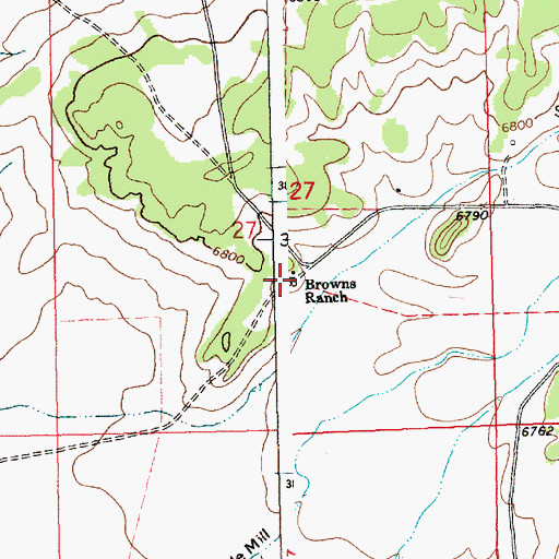 Topographic Map of Browns Ranch, NM