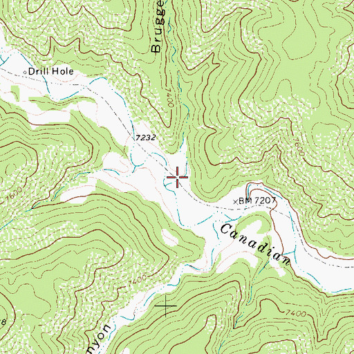 Topographic Map of Bruggerman Canyon, NM