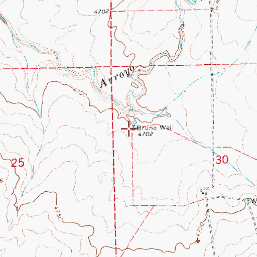 Topographic Map of Brune Well, NM