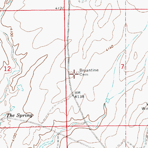 Topographic Map of Bryantine Cemetery, NM