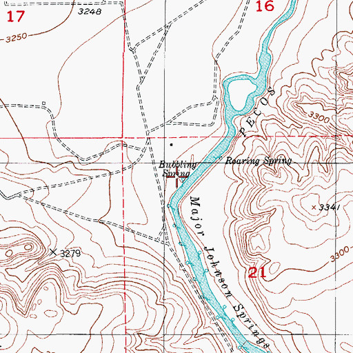 Topographic Map of Bubbling Spring, NM