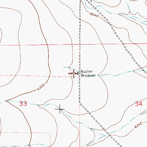 Topographic Map of Bucher Windmill, NM