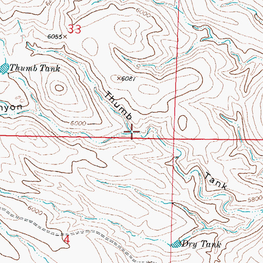 Topographic Map of Buck Canyon, NM