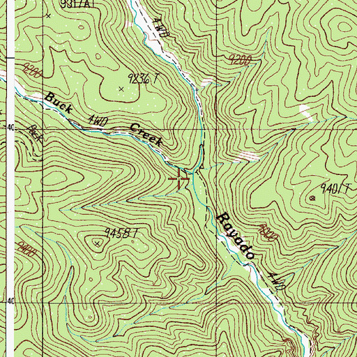 Topographic Map of Buck Creek, NM
