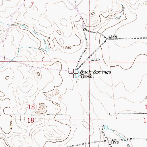 Topographic Map of Buck Springs Tank, NM