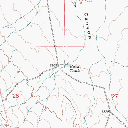 Topographic Map of Buck Tank, NM