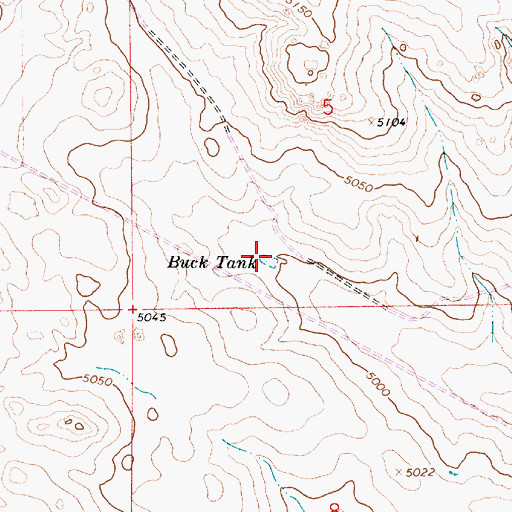 Topographic Map of Buck Tank, NM