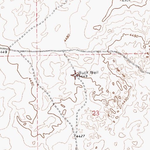 Topographic Map of Buck Well, NM