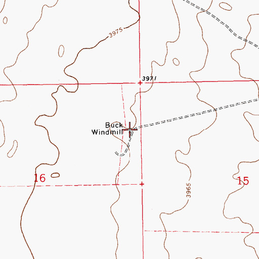 Topographic Map of Buck Windmill, NM