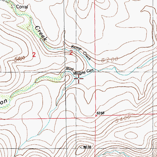 Topographic Map of Bud Wright Canyon, NM