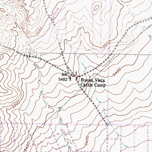 Topographic Map of Buena Vista Cattle Camp (historical), NM