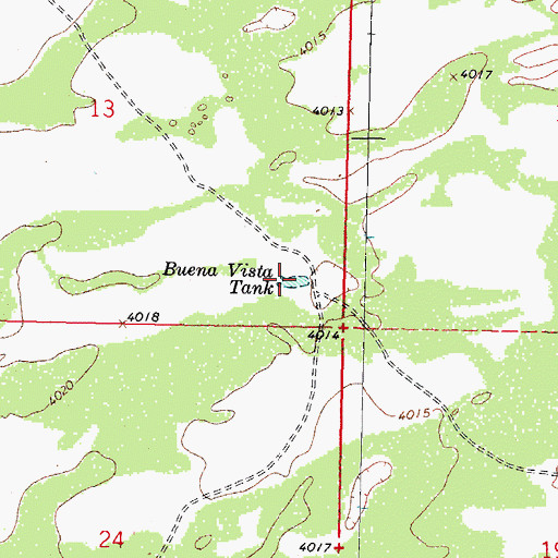 Topographic Map of Buena Vista Tank, NM