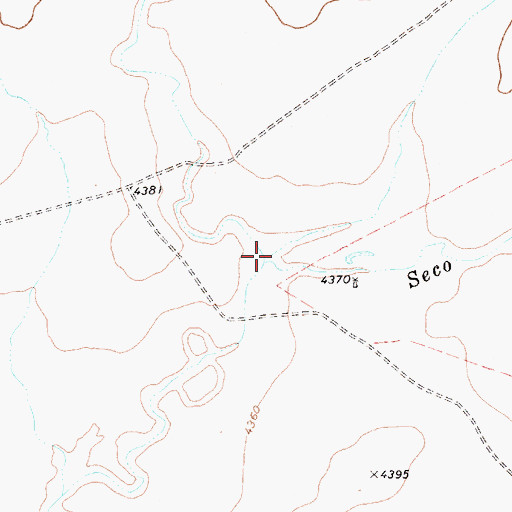 Topographic Map of Bueyeros Creek, NM
