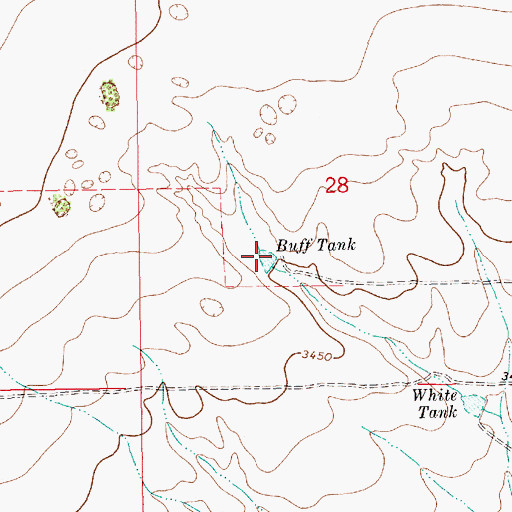 Topographic Map of Buff Tank, NM